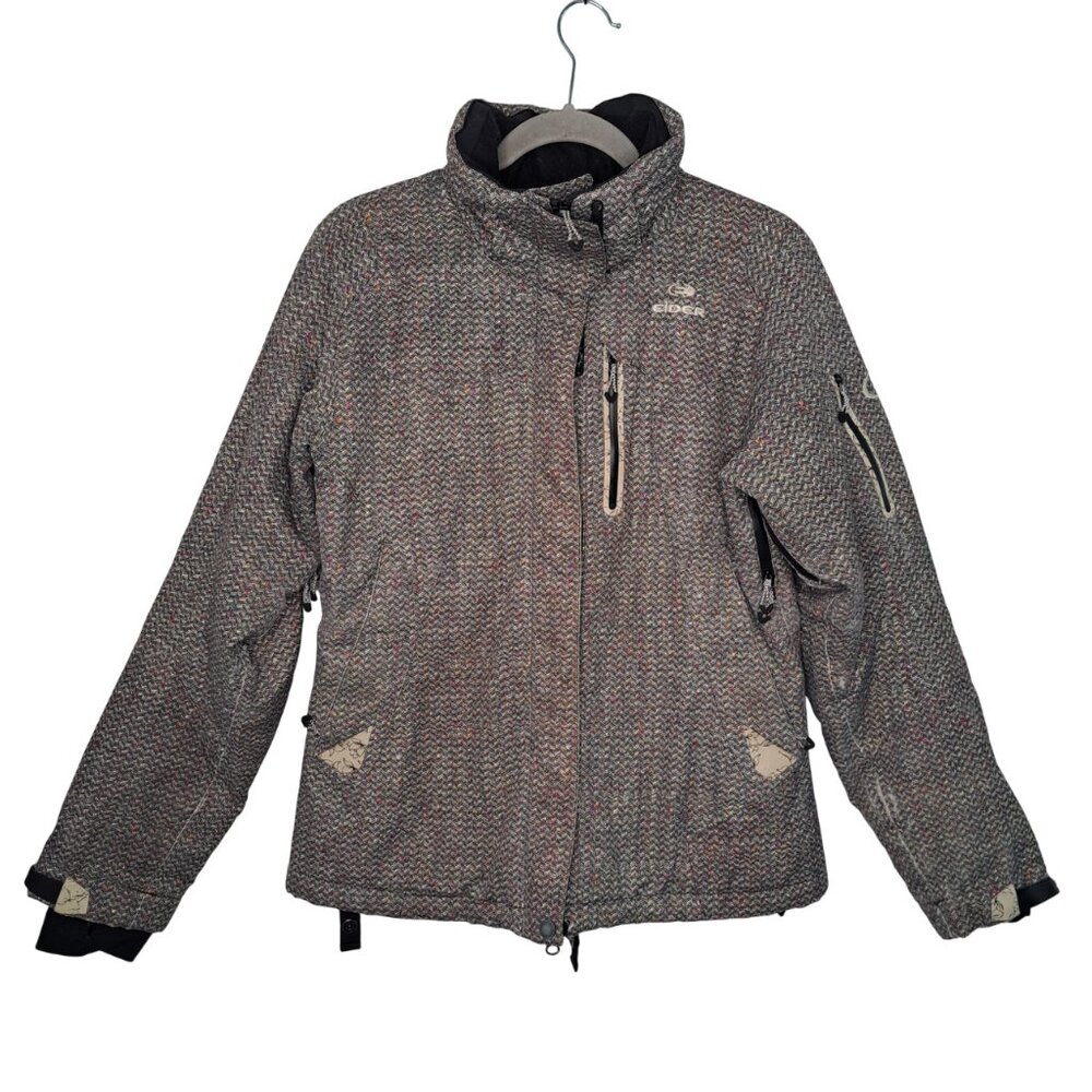 Eider Women's Black Gray Patterned Ski Jacket Size 40 10